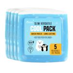 Healthy Packers Ice Pack for Lunch Box - 5 Ice Packs - Original Slim & Long-Lasting Freezer Packs for your Lunch or Cooler Bag