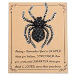 FUSTMW Spider Brooch Pins Halloween Spider Brooch Black Crystal Spider Pin Jewelry Accessories for Women (Black)