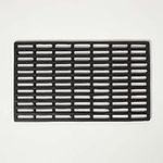 HOMESCAPES Black Rubber Doormats 61 x 38 cm Grid Link Style Non-Slip Door Mats for Outside & Garden Use