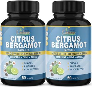 Citrus Bergamot Extract Capsules 10300mg & Berberine, Olive, Guggul, Garlic, Pine Bark, Black Pepper | High Cholesterol Levels Lowering Supplements | Promotes Blood Sugar Pressure, 4 Months Supply