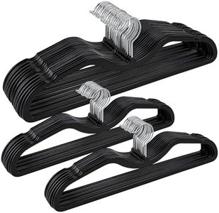 Plastic Hangers 40 Pack Ultra-Thin Space-Saving ABS 360° Swivel Hook Ideal for Closet Organization Fits Coats Shirts Dresses & More (40, Black)