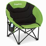 KingCamp Moon Chair Camping Folding Garden Chairs Heavy Duty Padded Camping Chair With Cup Holder and Back Pocket