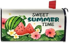 Summer Mailbox Cover Magnetic Standard Size 18" X 21" Tropical Plants Mailbox Covers Summer Magnetic Mailbox Covers Post Letter Box Wrap Cover Decor for Outdoor Decoration