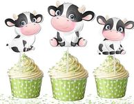 10 pcs Cow Cupcake Toppers - Charming Cow Cake Decorations for Farm-Themed Parties
