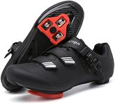 Vicogn Indoor Cycling Shoes for Men Women Compatible with Peloton Bike Pre-Installed with Look Delta Cleats Outdoor Road Biking, Silver, 8.5 Women/6.5 Men