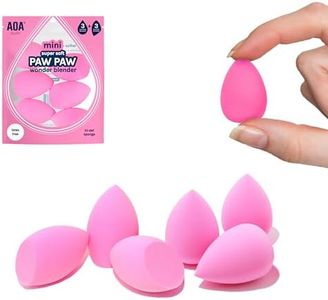 AOA STUDIO Collection MiNi Makeup Sponge Set Blender Latex Free and High-definition of 6 For Powder Cream Liquid, Super Soft Wonder Beauty Cosmetic 3 Tear Drop + Beveled Shape (Pink)