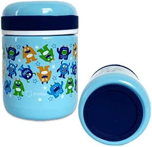 Thermo for Hot Food, Kids Lunch Insulated Stainless Steel Wide Mouth Jar, Boys Soup Container, Toddlers Day Care Pre-School, Leakproof Easy Grip Thermal Vacuum Seal 10 oz 300 ML (Blue Mini Monster)