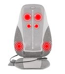 Homedics Shiatsu + Kneading & Vibration Massage Cushion with Heat, Deep Kneading, Handheld Remote, Lumbar Vibration Waves, 3 Massage Zones, Upper, Lower, Full Back, Fits Most Chairs, Premium Fabric