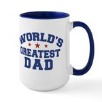 CafePress World's Greatest Dad Large Mug 15 oz (444 ml) Ceramic Coffee Mug