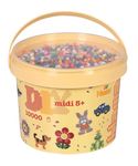 Hama DIY Midi Beads Bucket | Approx. 10.000 Fuse Beads | Mosaic Decoration Arts & Craft for Creative Children Ages 5+ | Colour Mix 00