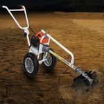 DVI 50CC 4 Stroke Trolley Brush Cutter| with Weeder Attachment | for Grass Trimming & Weeding Soil | with 80T, 3T, 2T Blade & TAP N Go (with Paddy Weeder Attachment)