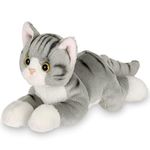 Bearington Lil' Socks Small Plush Stuffed Animal Gray Striped Tabby Cat, Kitten 8 inches