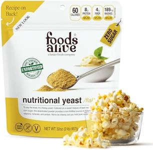 Foods Alive | Non-Fortified Premium Nutritional Yeast Flakes | 2 lbs | Unfortified Vegan Cheese Powder Seasoning