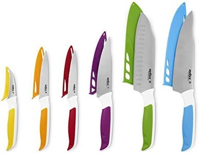 Zyliss E920242 Comfort Juego de Cuchillos de 6 Piezas, Acero Inoxidable Japonés, Multicolor, Set de Cuchillos de Cocina, Apto Para Lavavajillas