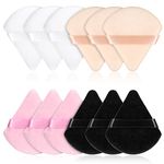 Pinenuts 12 Pcs Triangle Powder Puff, 4 Colors Makeup Puff, Soft Body Sponge Foundation Cosmetic Makeup Tool, Wet & Dry Dual-Use Powder Puff Pads for Mineral Powder and Loose Powder