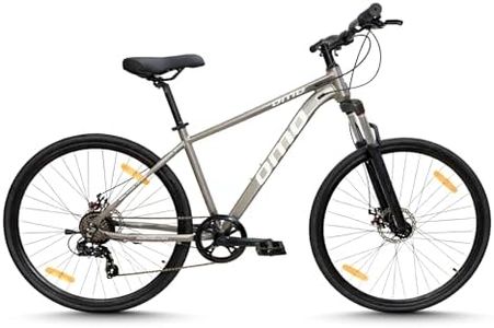 Omobikes Coorg Ace | Alloy Hybrid Cycle | Shimano 7 Gears | Suspension | Dual Disc Brakes | 700C 29T |15+ Years Unisex Adult (Grey)