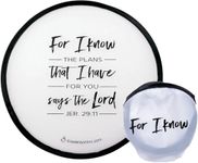 Foldable Hand Fan with Inspiring Quote | Pack of 6 | Convenient & Compact 10" Unfolded | Folds into small size to fit in Free Carrying Case 3.5"x3.75" | Six white Foldable fans. Jeremiah 29:11