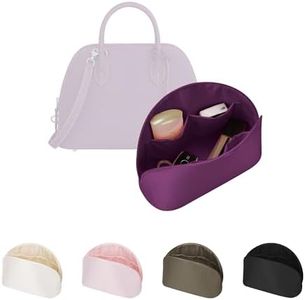 Handmade Purse Organizer for Hermes Bolide 45 Bag, KINGS IN BAG Satin Bag Organizer Insert Fits Bolide 45, Portable Bag Insert with Multiple Pockets for Storage Items(Anemone, Bolide 45)