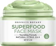 Brooklyn Botany Superfood Face Mask 180 g – Deep Pore Cleanser Clay Mask with Bentonite and Kaolin Clay – Purifying and Hydrating Facial Cleanser and Acne Face Mask – For Normal and Oily Skin