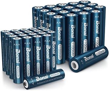 BONAI Solar AA Rechargeable Batteries 20P with Solar AAA Rechargeable Batteries 20p