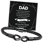 GBTBYS Love You Dad Bracelet, Fathers Day Dad Gifts from Daughter Son, Birthday Gifts Ideas for Daddy Best Dad Stepdad New Dad to Be First Time Dad Men Leather Bracelet