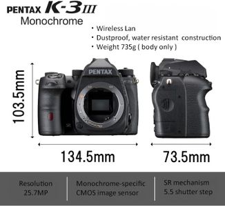 Pentax K-3 Mark III Monochrome DSLR Camera – Black & White Photography