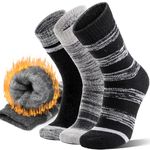 Anlisim Thermal Winter Warm Socks for Men Women 3 Pairs Extra Thick Insulated Ski Crew Boot Socks for Extreme Cold Weather(Black Series,Large)