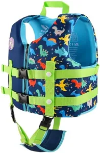 Pottwal Swim Vest for Kids - Swim Jacket for 1-3 Years (17.5-39.5LBS) - Buoyancy Aid Made of Neoprene & EPE - with Adjustable Crotch Strap - Purplish Blue