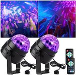 GAOMON Party Lights,UV Black Lights for Glow Party with Remote Control, Disco Ball Strobe Lamp 7 Modes Stage Light for Christmas Home Room Dance Party Parties Birthday,2 pcs