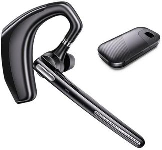 Gixxted Bluetooth Headset, V5.1 Wireless Headset with Noise Canceling Microphone, 110 Hours Work time Bluetooth Earpiece with 500mAh Battery, Compatible with Cell Phones and PC (Dark Black)