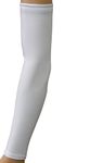 Sports Farm NEW Solid Color Moisture Wicking Compression Arm Sleeve (White, Adult Medium)