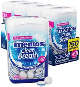 Mentos Clean Breath Sugarfree Hard Mint, 150pc, Intense Peppermint (Pack of 4 Bottles)