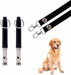 BMHNOONE Dog Whistle to Stop Barking, Adjustable Pitch Ultrasonic Training Tool Silent Bark Control for Dogs-2 Free Lanyard Strap with Pack of 2 PCS Pet Whistle