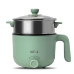 Salt FlexiCook Pro Multi Cook Kettle | 600W Power, Multi-Power Mode | Stainless Steel Base wtih Non Stick Coating | Boil Dry Protection | Steamer & Egg Boiler | 1.2L (Green)