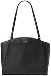 KATE SPADE Brim Large Leather Tote with Detachable Laptop Sleeve (BLACK)