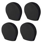 eletecpro RV Tire Covers Set of 4 with Heavy Duty 600D Oxford and Waterproof Coating Tire Cover RV Accessories for ORV Trailer Truck Camper (Black)