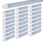 WAHADI 24 Pack T8 4FT 40W Led Tube Bulbs Dual-Rows V Shaped Led with G13 Cap for 4 Foot T10 T12 Indoor Light Fixture Replacement, Dual-End Power