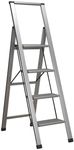 Sealey APSL4 Aluminium Professional Folding Step Ladder 4-Step 150kg Capacity, Silver, 700 mm