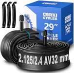 Corki Cycles 29 Inch Mountain Bike Tube 29 x 2.125 2.2 2.25 2.3 2.35 2.4 Schrader Valve 32mm, Butyl Rubber 29 Inch Bike Tire Tube 2-Pack