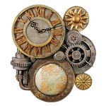 Design Toscano Gears of Time Steampunk Wall Clock Sculpture, Medium 43.25 cm, Polyresin, Full Color