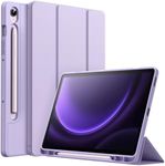 JETech Case for Samsung Galaxy Tab S9 FE 10.9-Inch with S Pen Holder, Soft TPU Tri-Fold Stand Protective Tablet Cover, Support S Pen Charging, Auto Wake/Sleep (Light Purple)