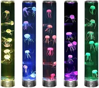 Lightahead LED Jellyfish Aqua Mood Lamp with 5 Color Changing Light Effects .The Ultimate Extra Large Sensory Synthetic Jelly Fish Tank Aquarium Mood Lamp. Ideal Gift