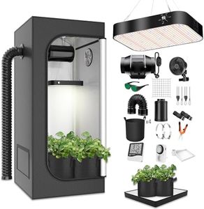 MODVKVK Tente de Culture Kit Complet 120x120x200cm avec Lampe de Culture à Spectre Complet 200W LED à intensité Variable, Kit Complet de Tente de Culture hydroponique Grow Tent Complete Set