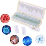 OOZSTAR 60 Pieces Prepared Microscope Slide Set with Specimens, Plant Animal Cell Science Education Microscope Slides for Bioscience Labs