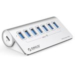 ORICO USB 3.0 Hub Aluminum [5Gbps], 7 Port USB Hub with 3.28Ft USB-A to USB-C Cable USB Splitter for iMac, All MacBooks, Mac Mini