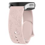 Tobfit Soft Floral Engraved Watch Band Strap Compatible for Samsung Galaxy Watch 4/4 Classic (Watch Not Included), 20mm Smartwatch Straps with Rust Free Button for Men & Women (Pink Sand)