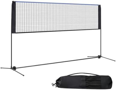 NEWBULIG Portable Badminton Net Set, 10FT/14FT/17FT Wide, Adjustable Height Multi Sport Net for Pickleball, Tennis, Volleyball, Soccer Tennis, Indoor Outdoor with Carry Bag, Easy Setup for Backyard