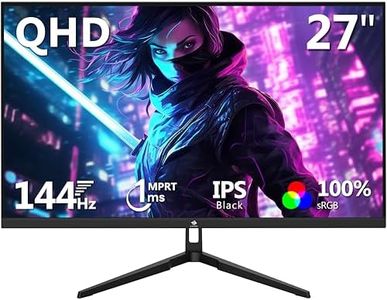 Z-Edge 27 Inch QHD Gaming Monitor 144Hz(DP) 2K 1ms MPRT 2560x1440 IPS Black, 100% sRGB, 16:9 LED Monitor, 350cd/m² Brightness, FreeSync HDR10, DisplayPort1.4 & HDMI2.0, Support VESA 100x100mm