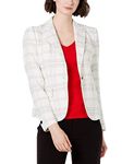 Anne Klein Womens Ivory Striped Wear to Work Jacket Size: 12