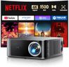 Projector【1500 Ansi/Compatible with Netflix /36W Dolby Audio】 High-Brightness Smart 4K Projector Built-in Apps Auto Focus/Keystone, ProjectorWiFi 6 Two-Way Bluetooth with HDMI ARC/CEC for Home